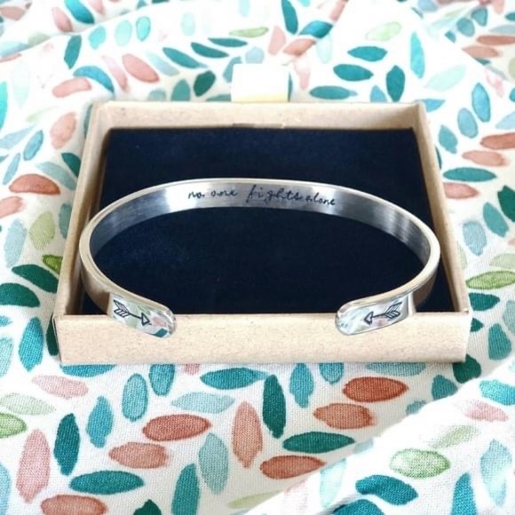 New No One Fights Alone Stainless Steel Bangle - Picture 2 of 3